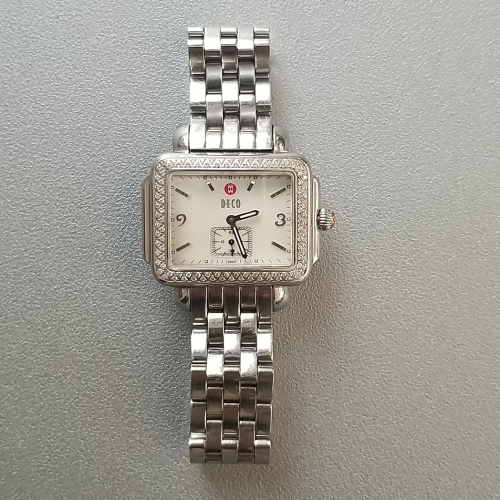 Michelle Deco diamond bezel watch